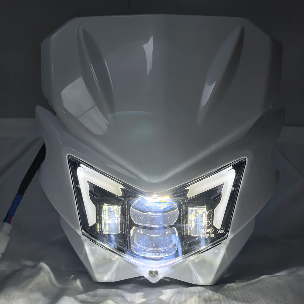 Image 6: Pour Kawasaki KLX125 D-Tracker KLX150 KLX 125 150 2010-2016, phare LED avec DRL, ensemble d'éclairage de moto E24 23007-0146