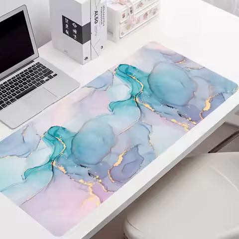 Stylish Marble Patterned Mouse Pad Large Gaming E-Sports Mousepad Office Keyboard Computer Accessory Non-Slip Mat Gift for Teen