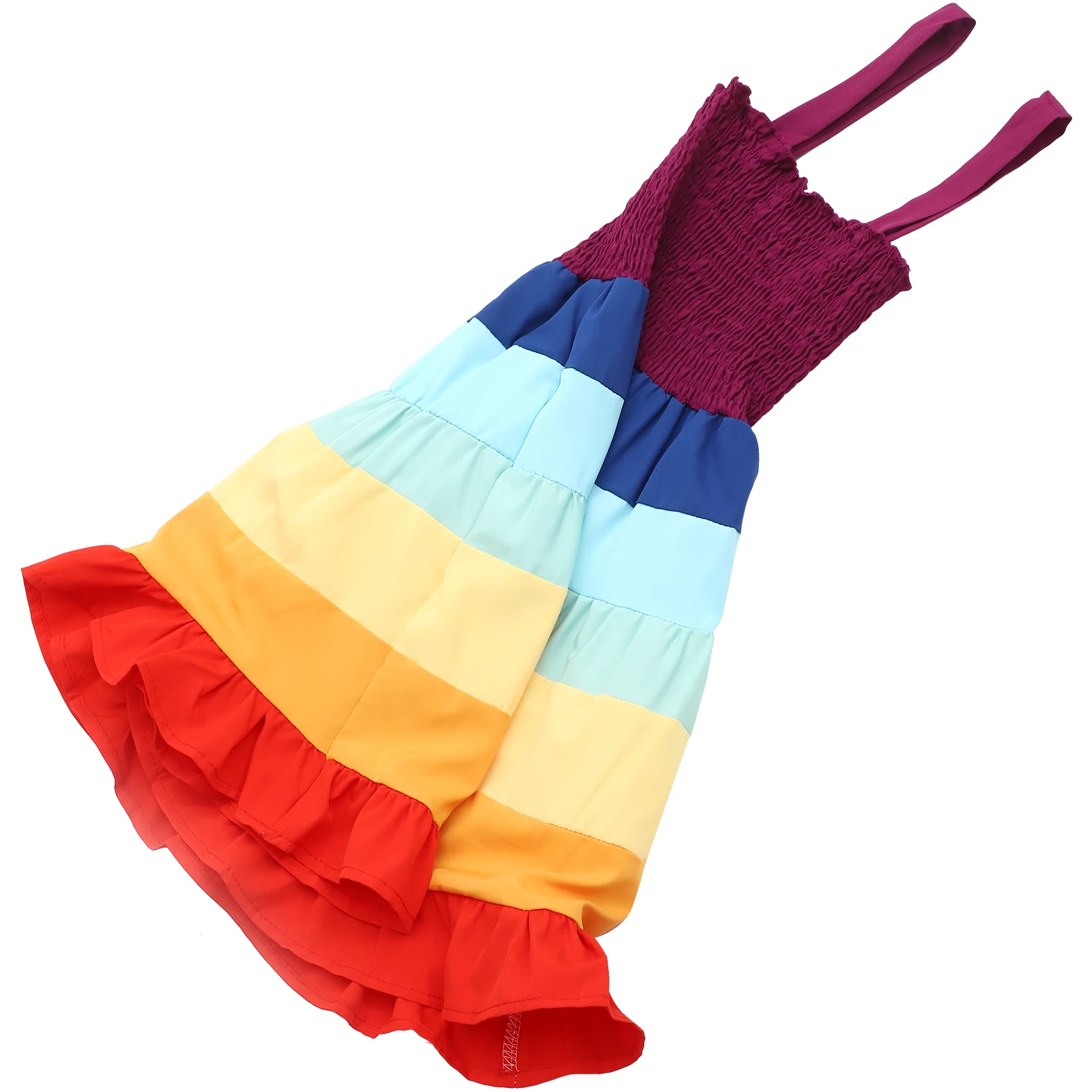 

Rainbow One-piece Sleeveless Skirt Beach One-Piece Skirt Party Performance Costume Girls Comfortable Textured Material
