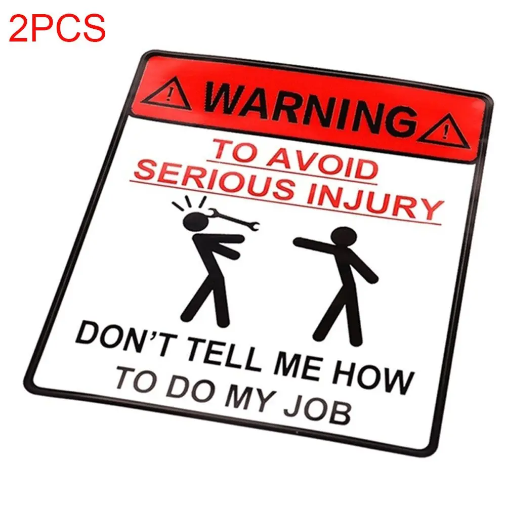 2PCS Serious Reflective Waterproof Car Sticker Dont Tell Me How To Do My Job Warning