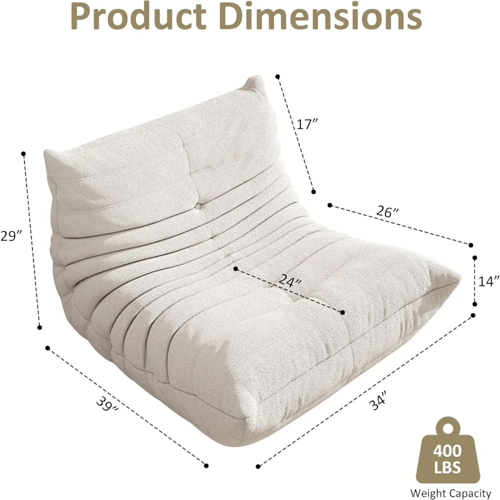 كرسي بين باج كبير الحجم مملوء بإسفنج الذاكرة للبالغين - أريكة صالة كبيرة ومريحة تتسكع بجوار الموقد #2