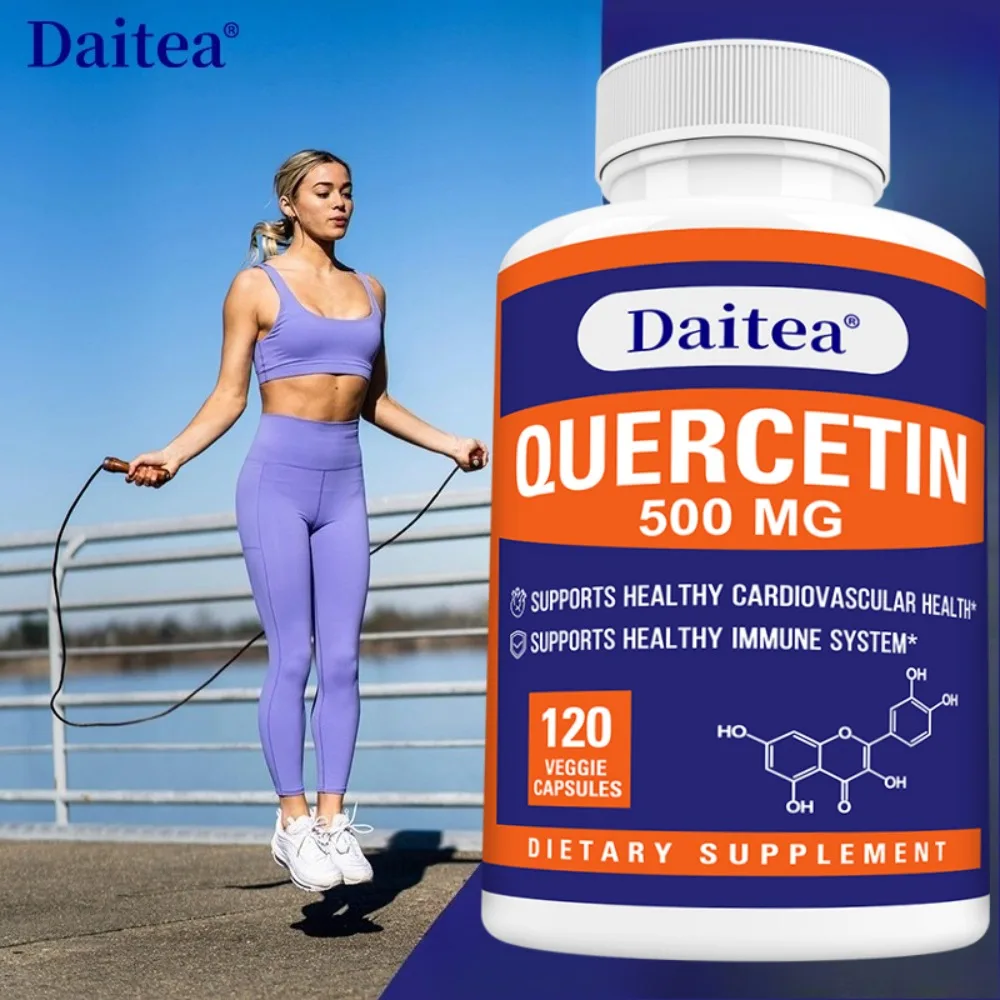 Quercetin 500 Mg, 120 Vegetarian Capsules (Non-GMO, Gluten Free, Vegan) - Supports Cardiovascular Health