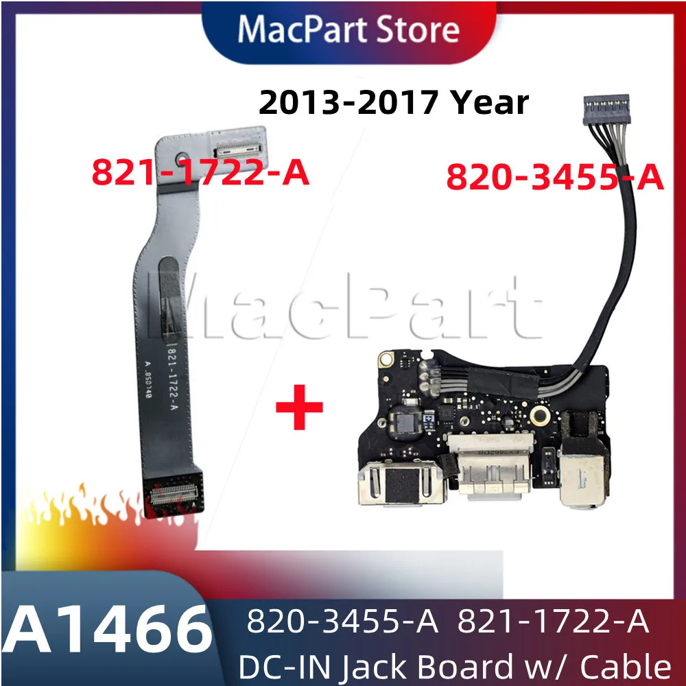 Laptop I/O USB Audio DC-IN Jack Board w/ Cable 820-3455-A 821-1722-A for Apple Macbook Air 13.3