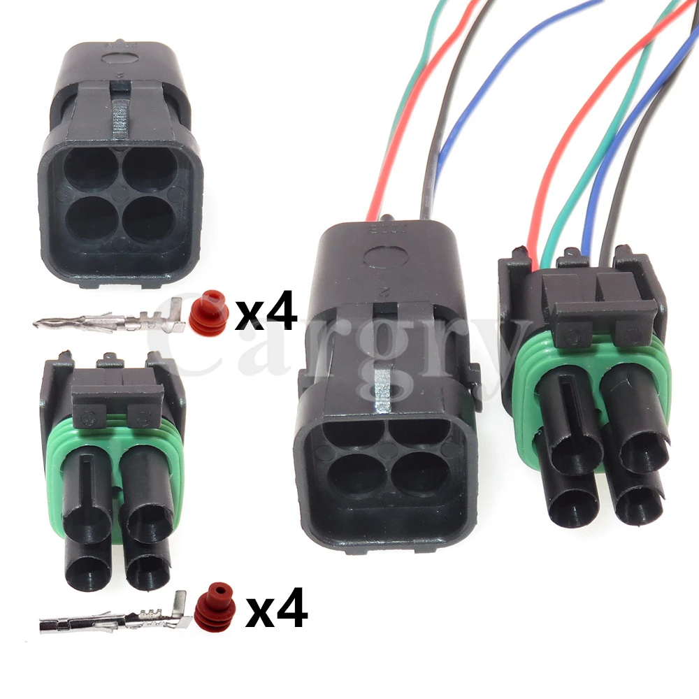 1 Set 4P 12015798 12015024 AC Assembly Automobile Plastic Housing Waterproof Male Female Connector Car Replacement Socket Parts