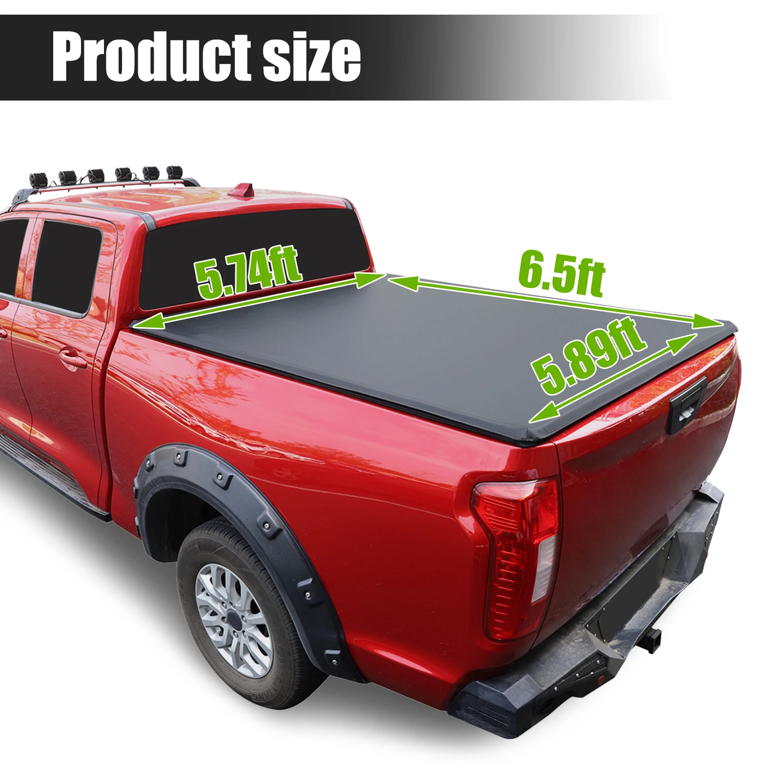 6.5ft Roll Up Truck Bed Tonneau Cover for 15-22 Ford F150