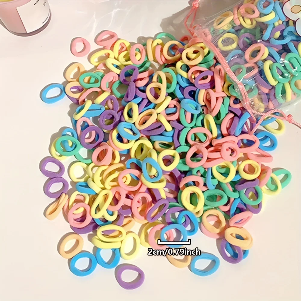 100 Pieces of Children's Cartoon Cute Rubber Bands for Girls to Tie Their Hair Without Damaging It Hair Ropes and Hair Ties.