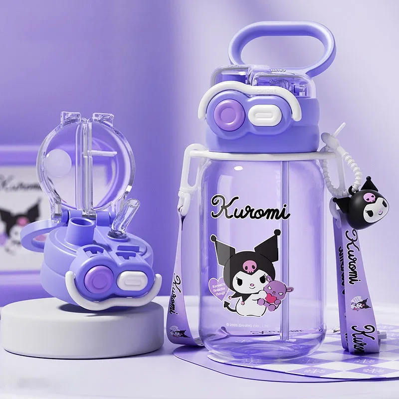 

Cute Cartoon Water Cup Summer ChildrenS Straw Water Cup Tritan Plastic Kettle Shoulder Strap Adjustable Adult bottle Tumbler oz