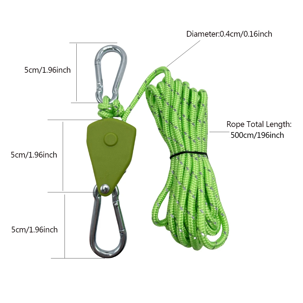 10 Stück 2,4m Reflektierende Camping-Zeltseile, Befestigungsschnallen, Spannrolle, Ratschenhaken, Markisen-Windseile für Outdoor – Detail 6