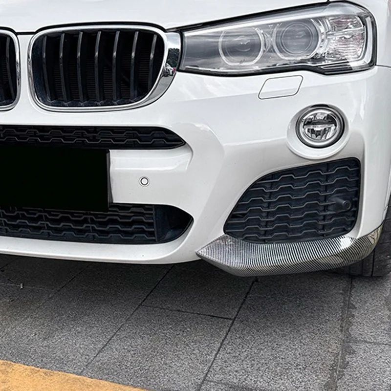 For BMW X3 F25 X4 F26 M Sport 2014-2017 Front Bumper Lip Angle Diffuser Splitter Spoiler Protector Parts Carbon Fiber Pattern