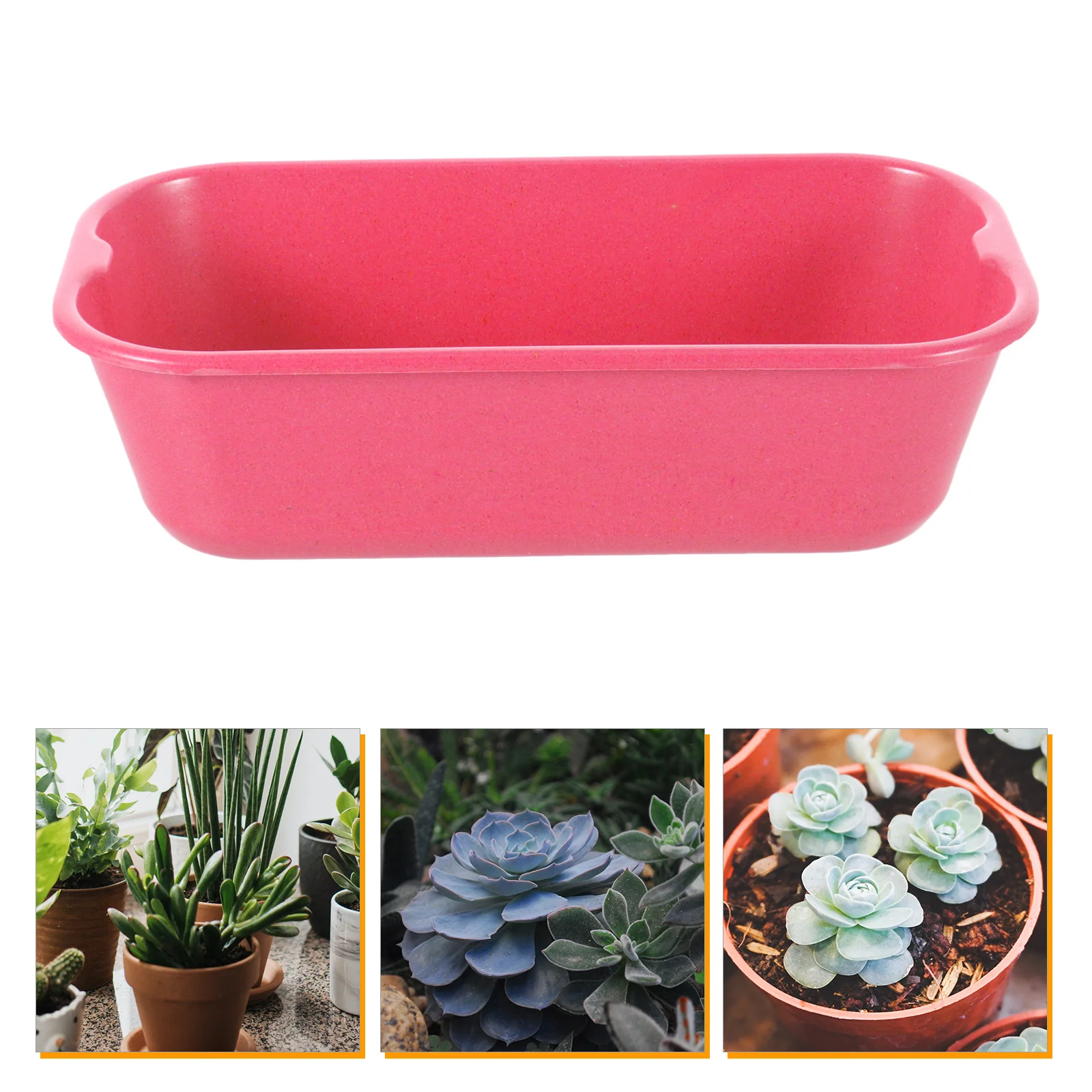 

Imitation Porcelain Succulent Flower Pot Planter Office Flowerpot Indoor Pots Desktop Bamboo Fiber Material