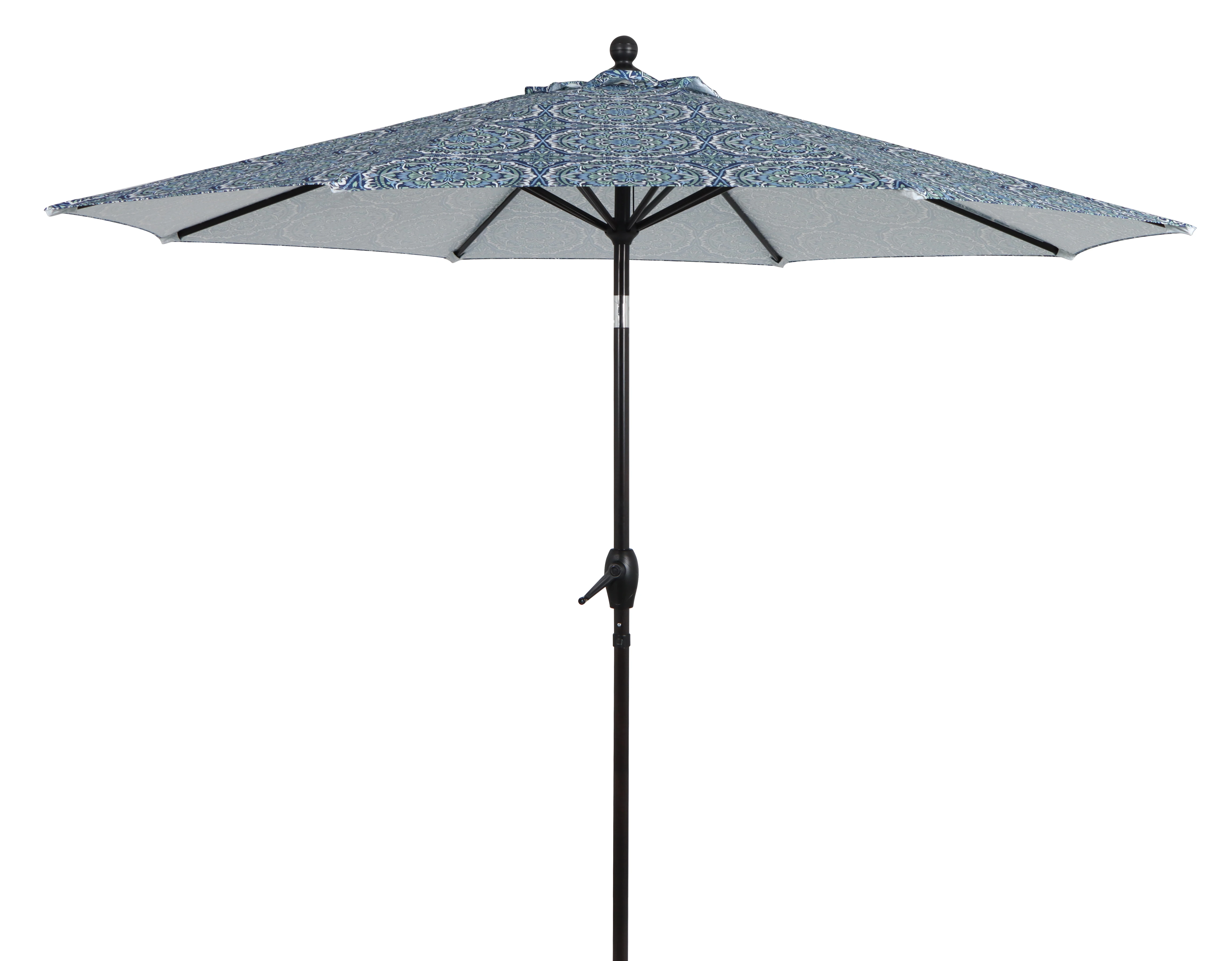 

Blue Green Medallion Patio Umbrella with Crank Lift and 3-Tilt Positions