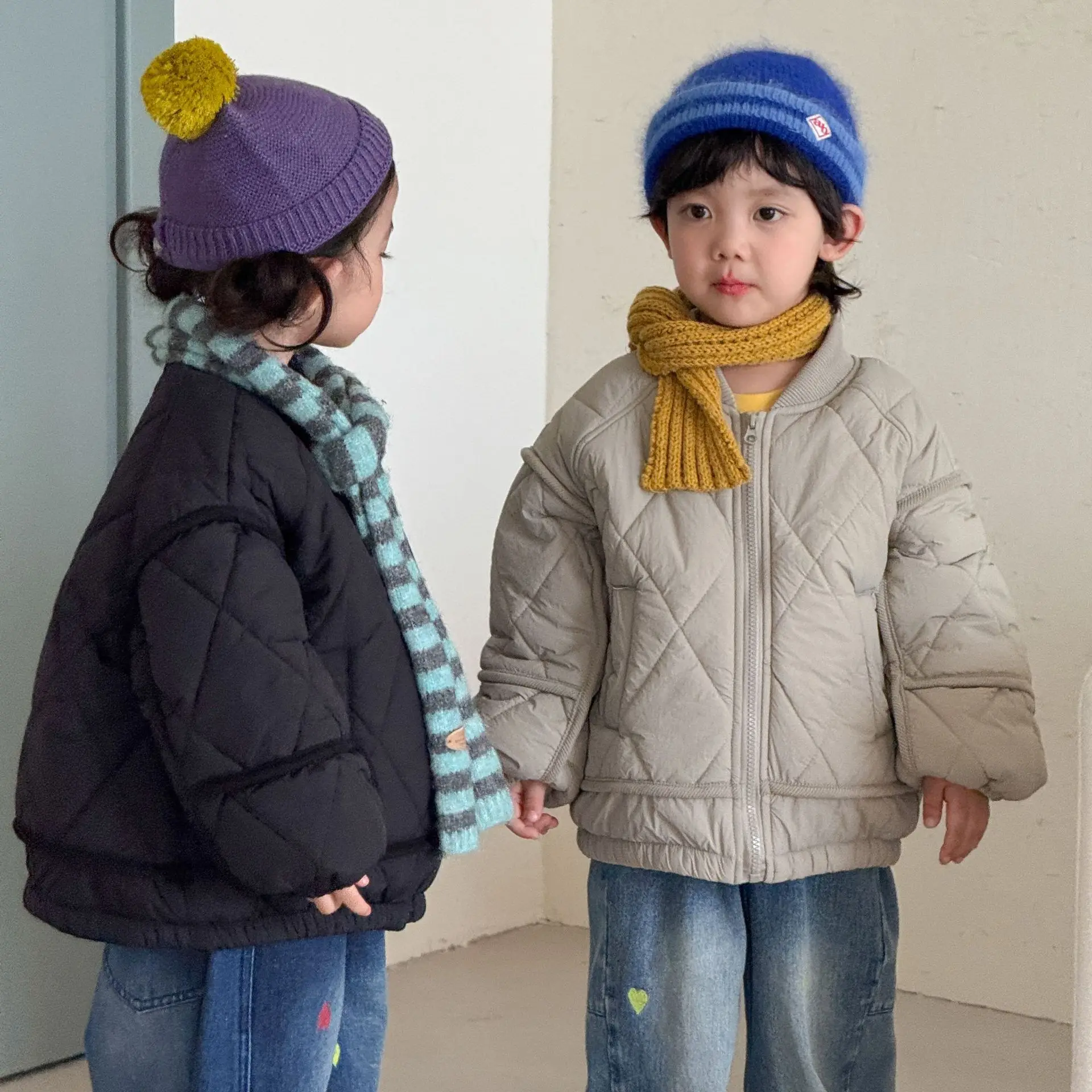 2026 Winter New Children Cotton Padded Jacket Plus Velvet Thick Boys Warm Coat Girls Quilted Cotton Coat Kids Clothes