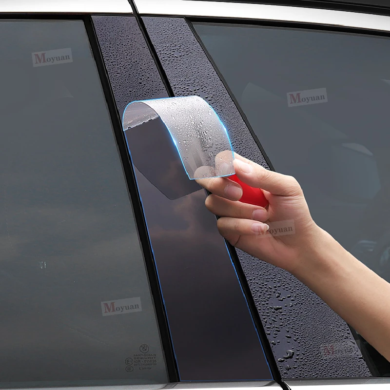 For Kia EV6 GT 2021-2023 Window Center Pillar Protective Film Anti-scratch Cover Car Protector Exterior Accessories TPU Film