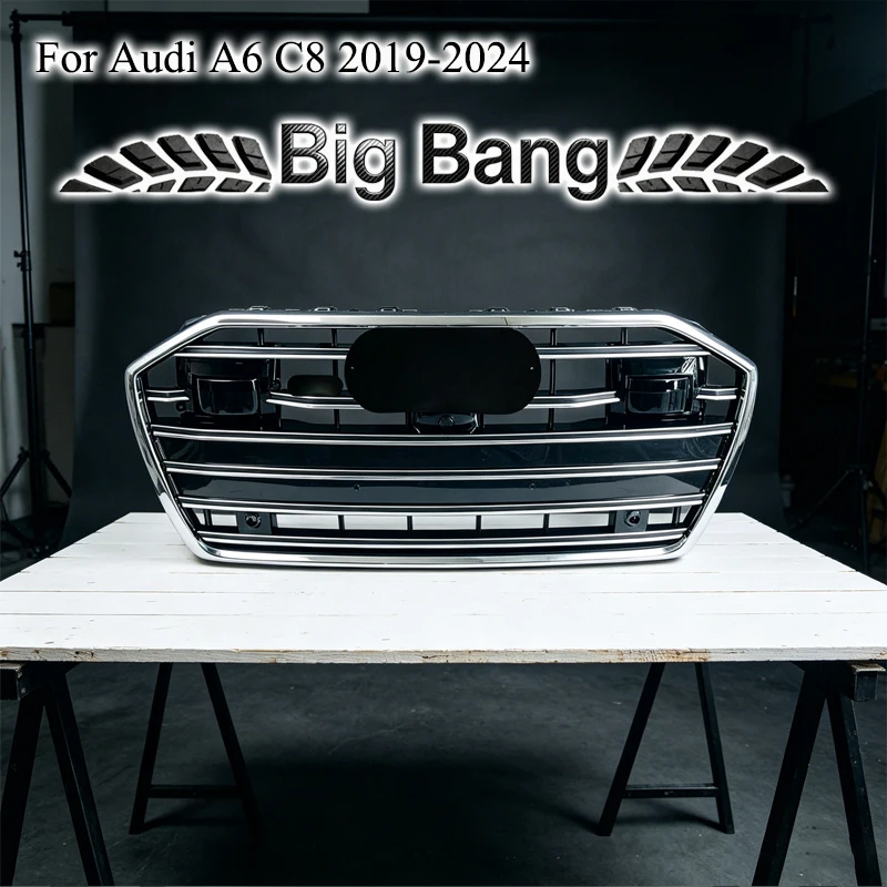 Suitable for Audi A6 C8 2019-2023, modified S6 front bumper grille, ACC version C8PA grille ventilator.