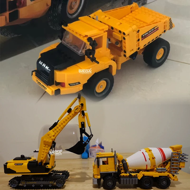 

Engineering Vehicle Series Bricks Toys High tech Bulldozer Excavator Construction Equipment Model Building Blocks Kids Gift