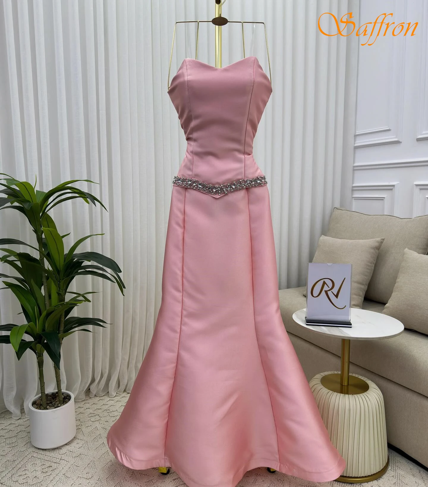 

Customized A-Line Strapless Elegant Evening Dress and Sparkly Temperament Celebrity Gowns Fashion High Quality Party Dress