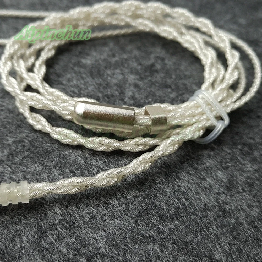 Aipinchun-conector de flexión de 3 polos de 3,5mm, Cable de auriculares DIY, reemplazo de reparación de auriculares, Cable de alambre de cobre plateado