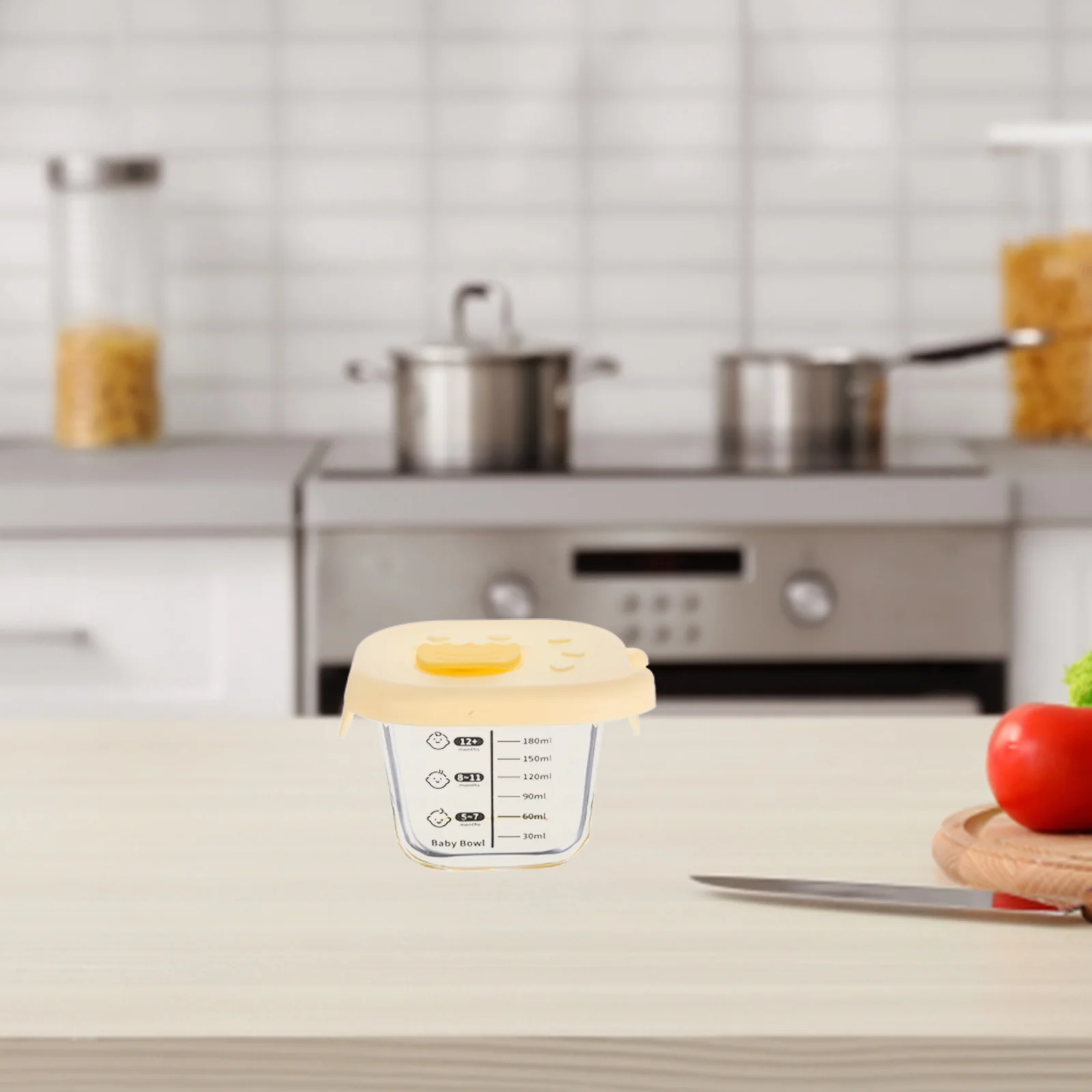 2 قطعة 230 مللي أطباق طعام للأطفال زجاجية مانعة للتسرب محكم في الميكروويف آمنة حاويات تخزين المواد الغذائية التكميلية وجبة خفيفة للرضع طازجة #5