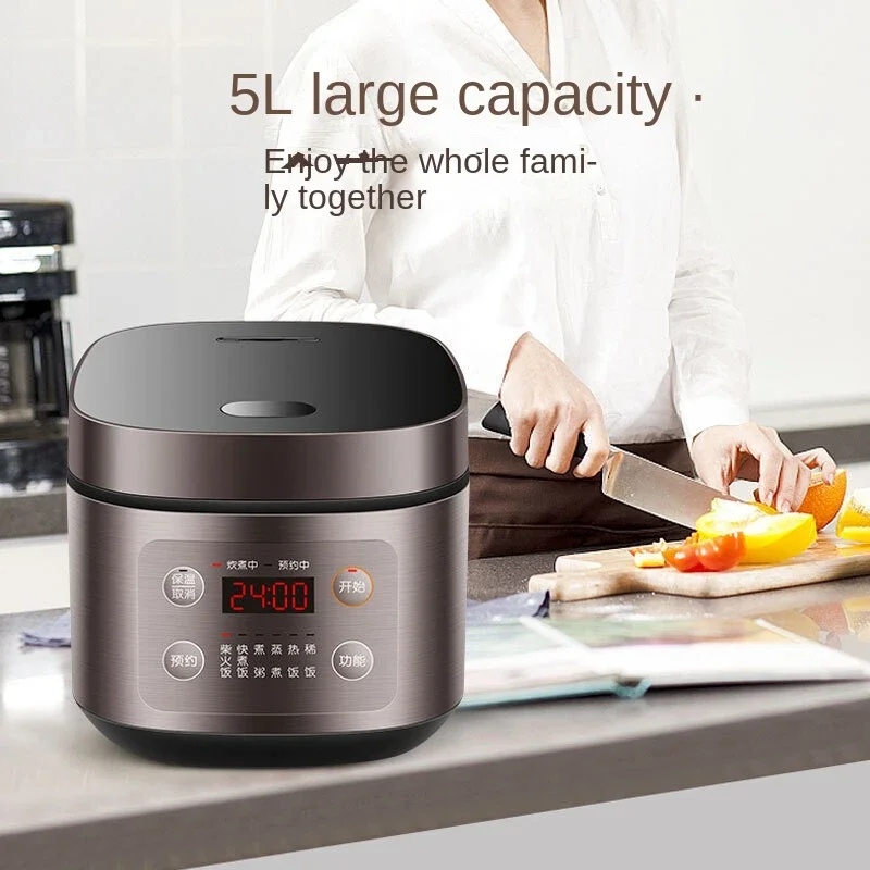 5L Home Electric Rice Pot, Large Fire Firewood, Intelligent Reservation, Multifunctional Stewing and Boiling of Rice