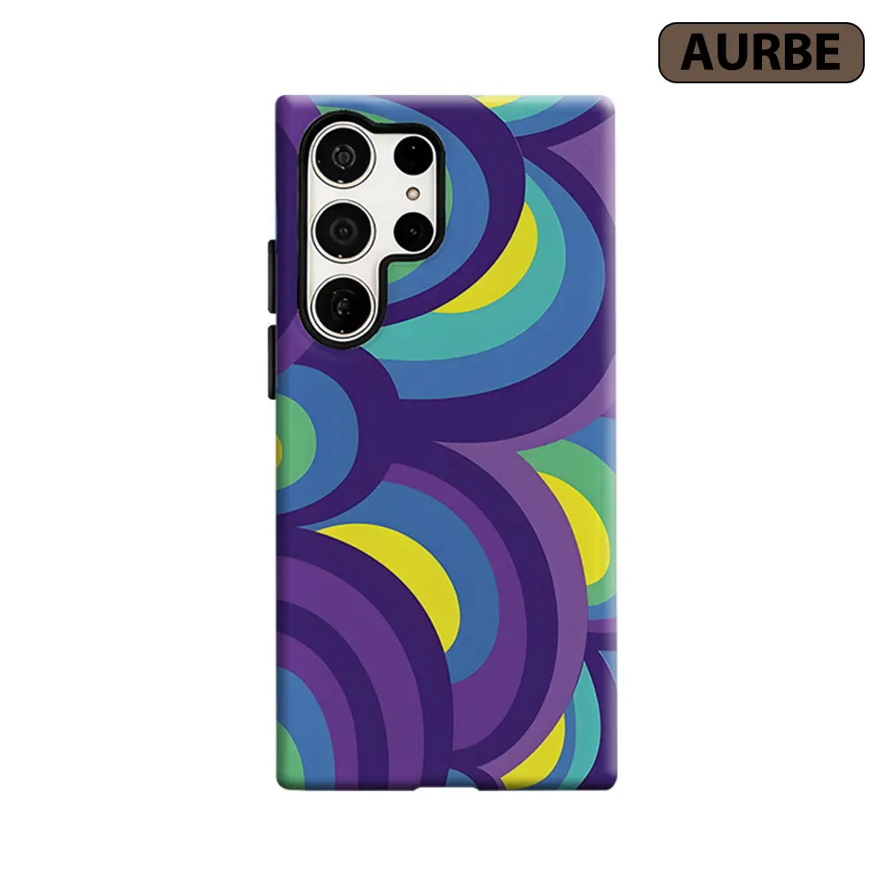 Vibrant Retro Swirls Phone Case For Samsung Galaxy S26 S25 S24 S23 Ultra Plus HD Hard Double Layer Film Cover