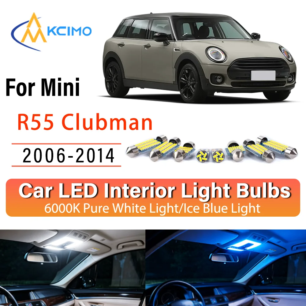 

For Mini R55 Clubman 2006-2014 Persistent Glow LED Interior Light Kit Replacement Dome Map Trunk Cabin Lamps Upgrade