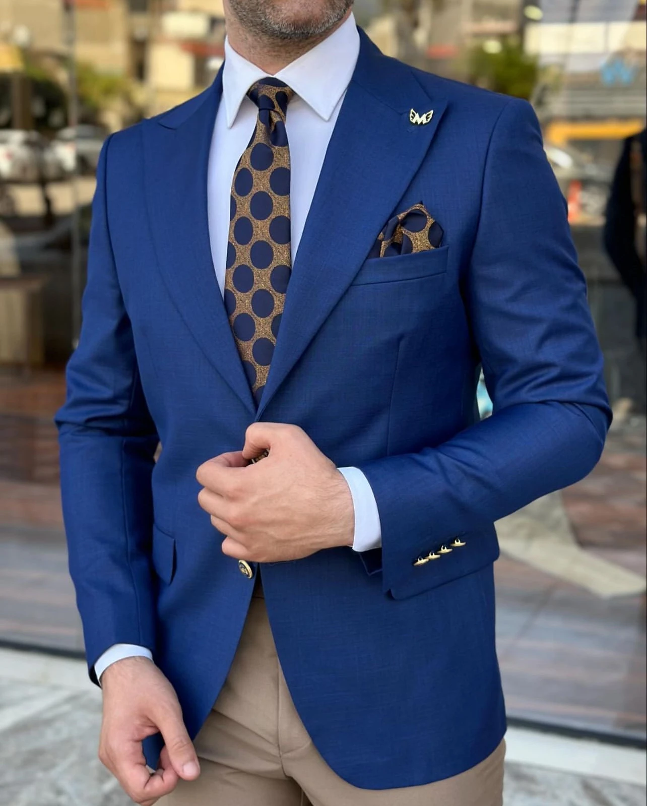 

Elegent Royal Blue Suits Mens Business Blazer Wedding Groom Tuxedo Daily Suits Men's Blazer 2 Piece Jacket Pants Terno Masculino