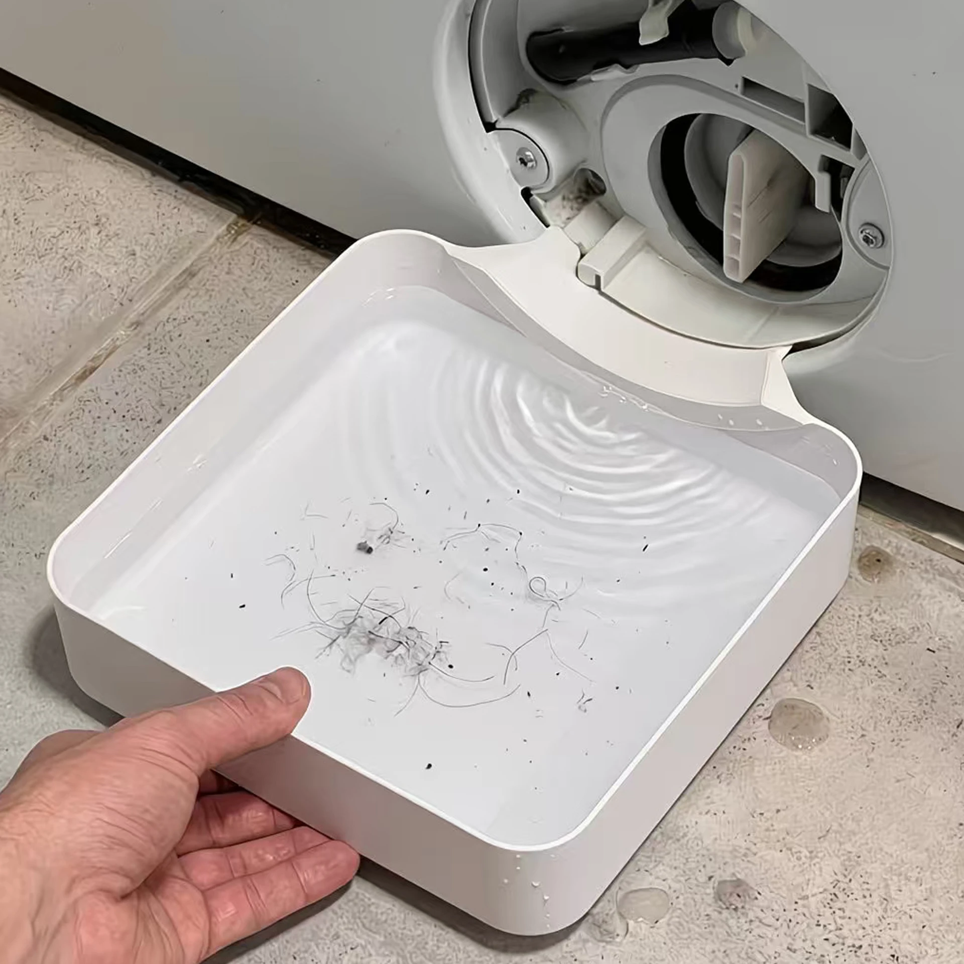 Washing Machine Drain Funnel - A Drip Tray for Cleaning Lint Filters, Preventing Leaks in the Laundry Room