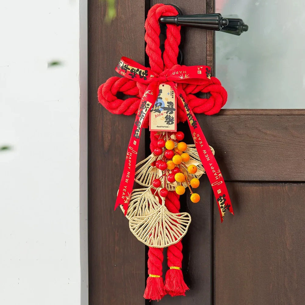 

New Handcrafted New Year Decoration Lucky Charm DIY Swastika Knot Pendant Hanging Design Chinese Knot Ornaments