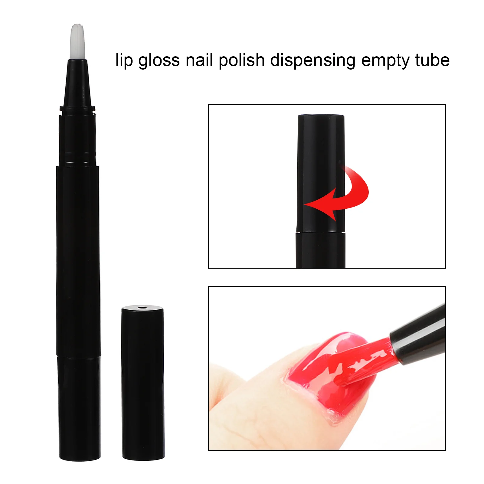 Tube liquide de croissance des cils, stylo à huile pour ongles, récipient vide en plastique, pointe de brosse pour vernis à ongles de voyage, applicateur de manucure, 4 pièces
