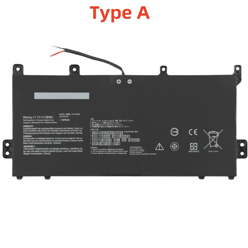 New 4Cell Laptop Battery C21N1808 7.7V 38Wh for Asus Chromebook C423 C523 C423NA C523NA C423NA-EB C423NA-BZ C523NA-A2 Notebook