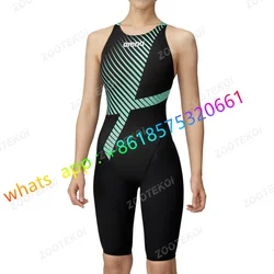 2024LOVE Surfing One Piece Swimsuit Women Competitive Sport Swimwear Triathlon Knee Length Bodysuit Beach Bathing Suit Swim Wear