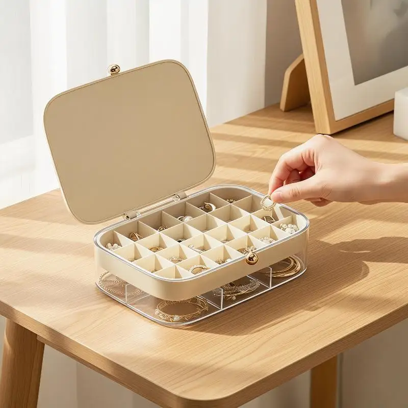 Stylish Multi Layered Waterproof Jewelry Showcase Box Storage Container For Rings Earrings Necklaces Jewelry Packaging Accessory