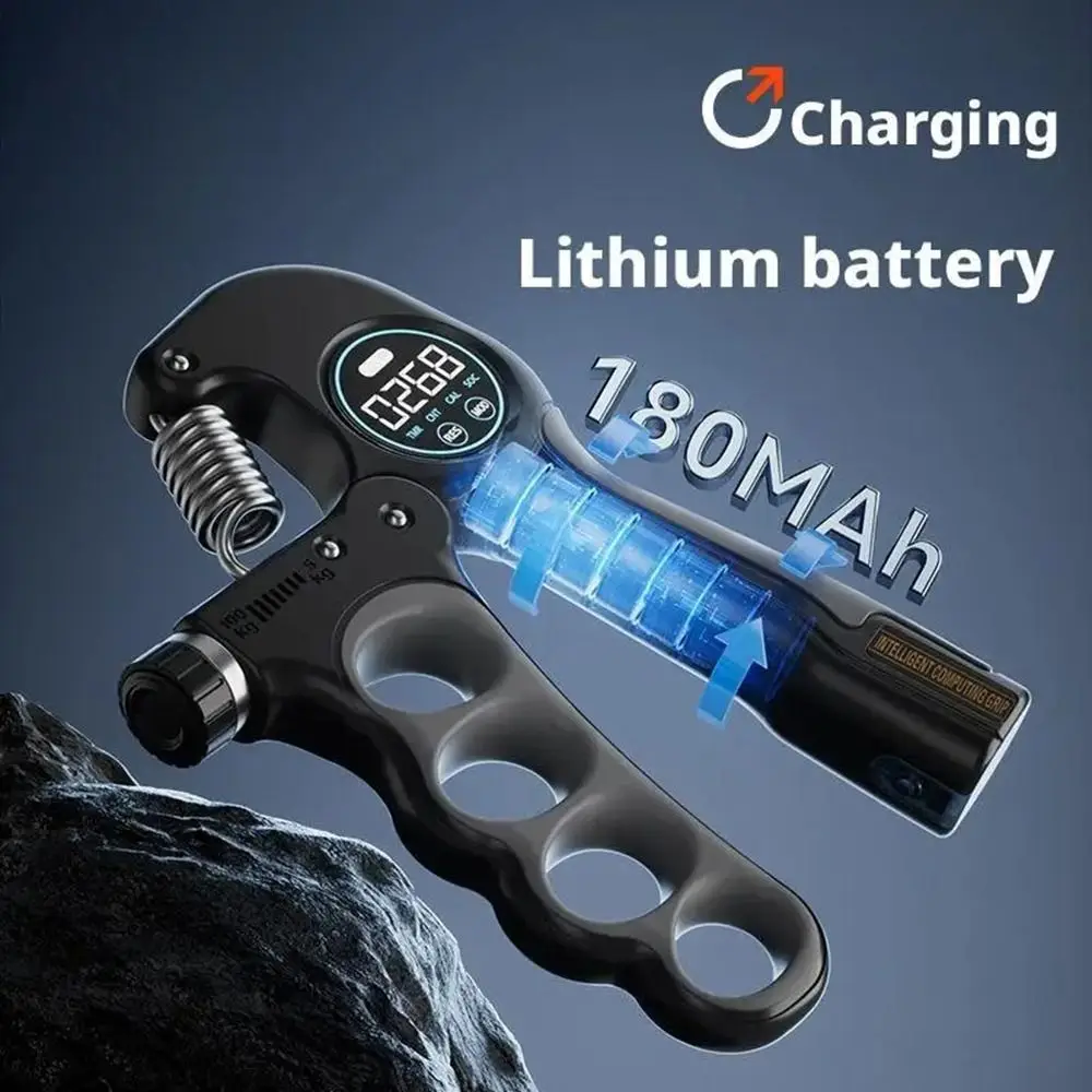 PP Grip Strength Trainer LCD Digital Counter Adjustable Tension Hand Grip Exerciser Spring Mechanical Countable Hand Gripper