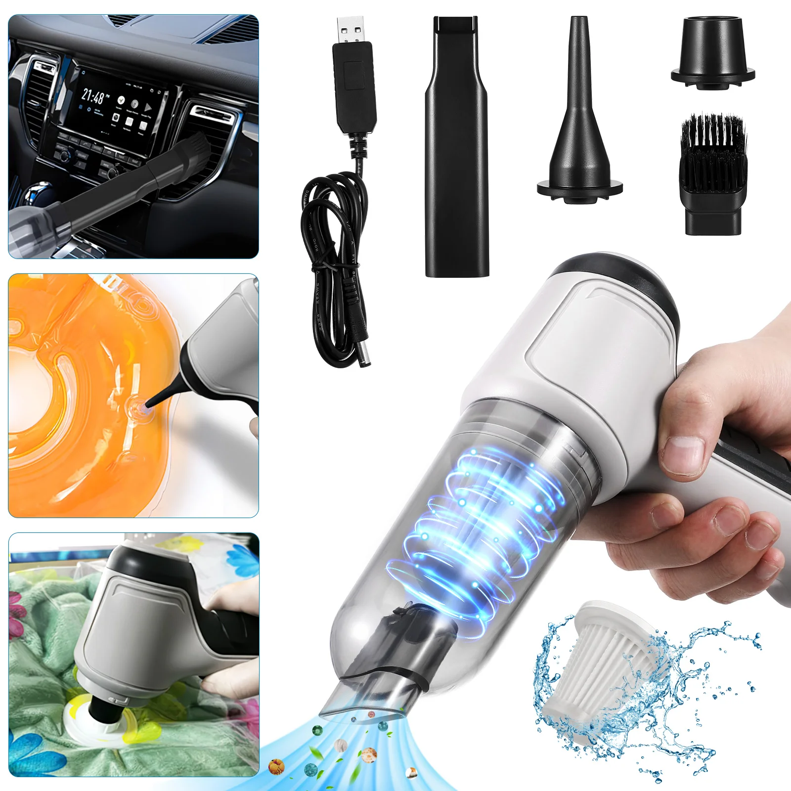 Cordless Vacuum Cleaner Car Rechargeable Automotive Electric Keyboard Household Air Duster