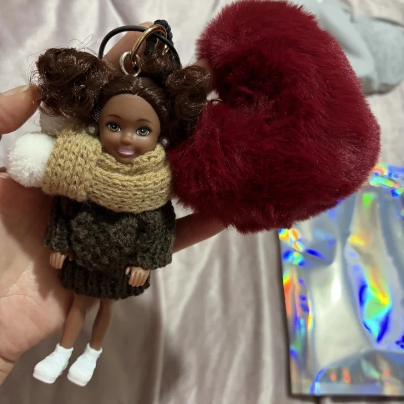 Retro schwarzer Ledermode Kopf DIY verbesserte Prinzessin geformte Puppentasche Rucksack hängende Dekoration trendiges Spielzeug neues Geschenk auf Lager