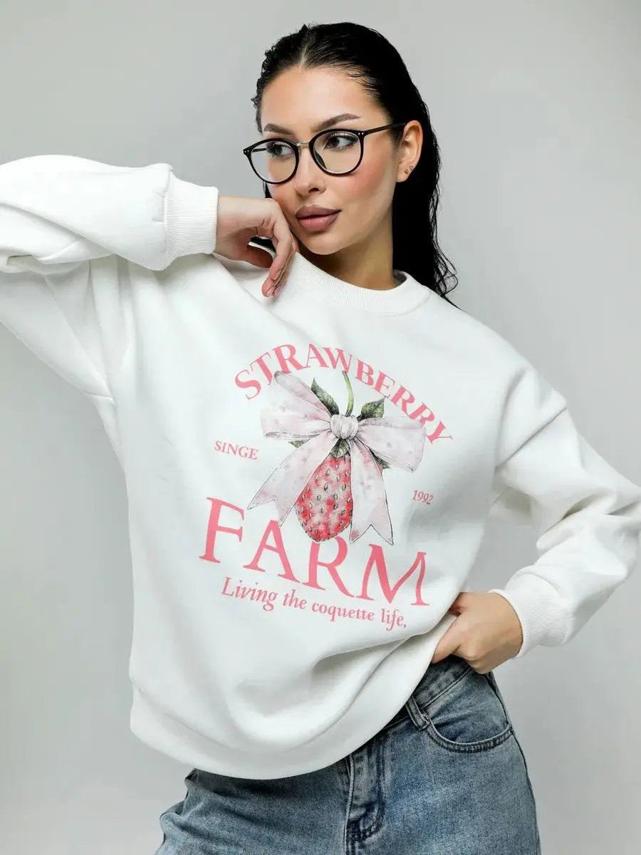 

Fun Laid-back Style 2025 Autumn/Winter Cute Niche and Versatile European American Style Printed Loose American Hoodie for Women