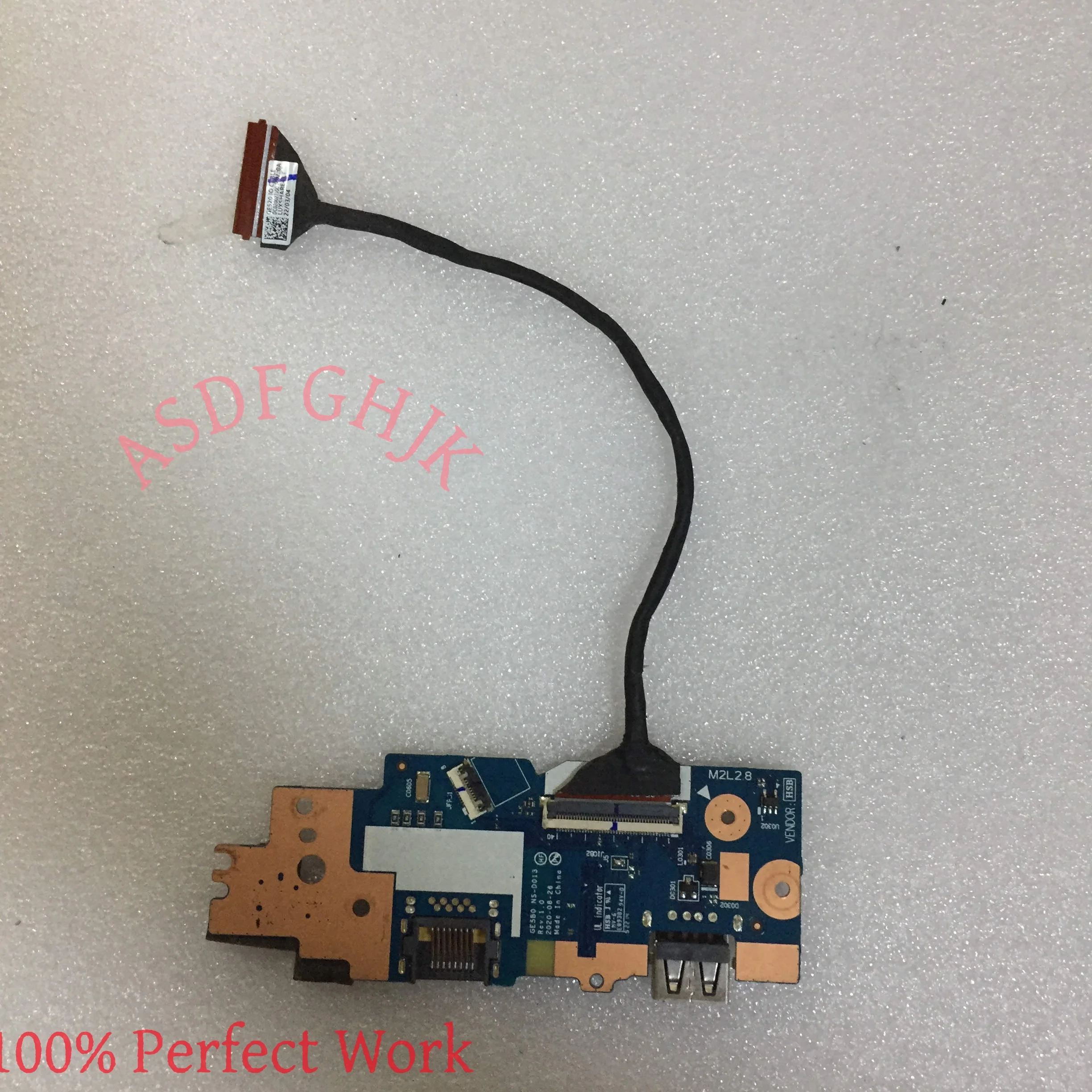 Placa de botón de encendido USB para ordenador portátil Lenovo Thinkpad E15 Gen 2, placa Ethernet IO GE5B0 NS-D013, placa USB con interruptor y Cable