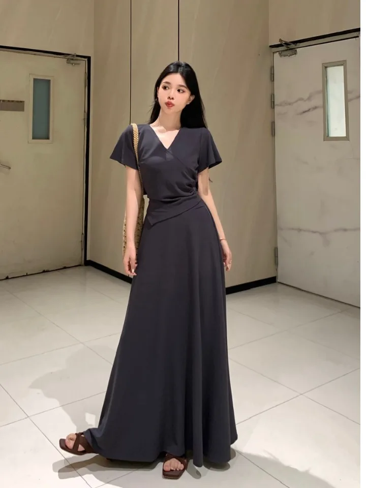 

plus Size Women's irt Skirt Set Summer New High Waist Drapey f Body Skirt Asymmetrical Pleats Commute Korean Sle Slim Fit