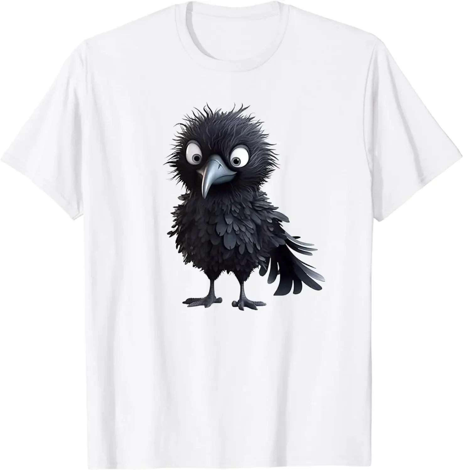 Black Raven Bird Graphic For Gothic Kids Women Men Cute Crow T-Shirt Streetwear Clothing S-6XL Oversized Tee Shirts