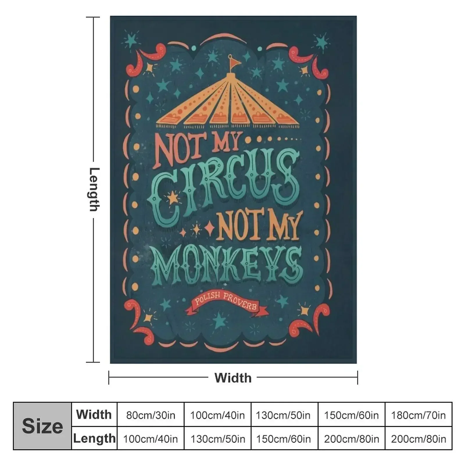 Not My Circus Not My Monkeys Throw Blanket couch cozy soft plush fuzzy picnic outdoor blanket
