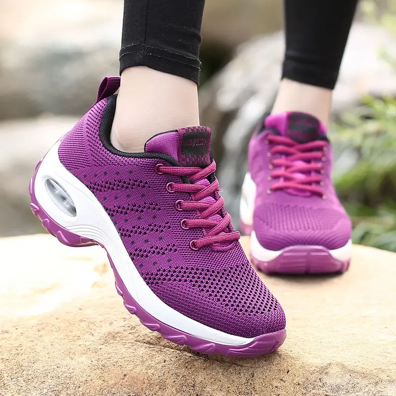 

Ladies Sneakers Walking Shoes 2024 New Breathable Outdoor Light Weight Casual Walking Platform Black Casual Shoes for Women