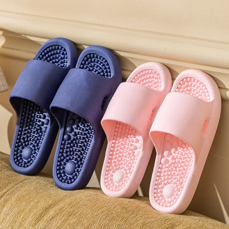 New Summer Concise Versatile Couple Sandals Non-slip Bathroom Indoor Slides Men Women Massage Slippers Ladies\' Home Flip Flops