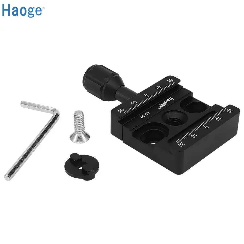 Haoge Boss Adapter Convert + CP-51 Clamp fit Arca for Bogen Manfrotto Head RC2 System