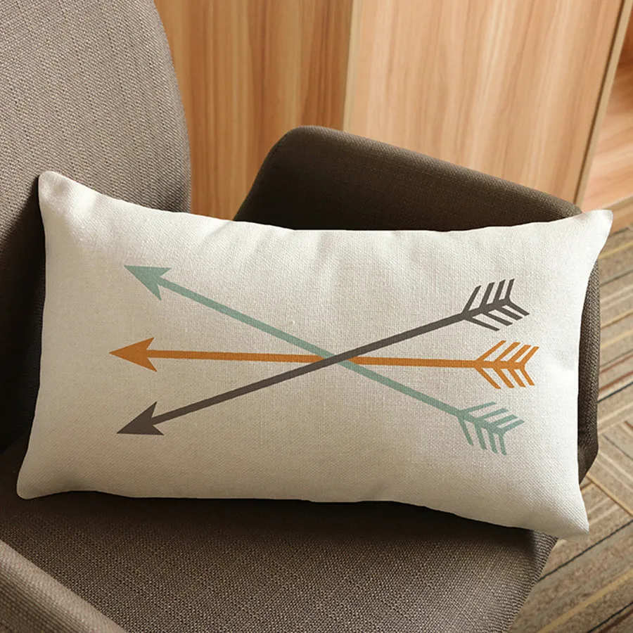 Modern Nordic Geometric Arrows Cushion Cover Bohemian Decorative Pillowcase Cotton Linen  Sofa Bed Waist Throw Pillow Cover