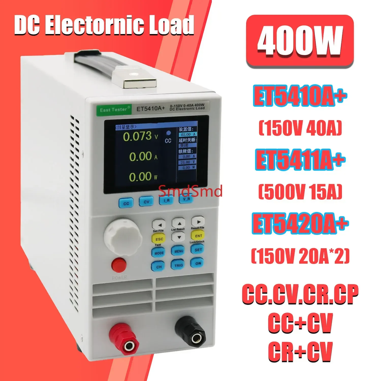ET5410 DC Electronic Load Programmable ET5410A+ USB Power Supply 150V40A 400W Digital Load Battery Tester EU PLUG 110-240V