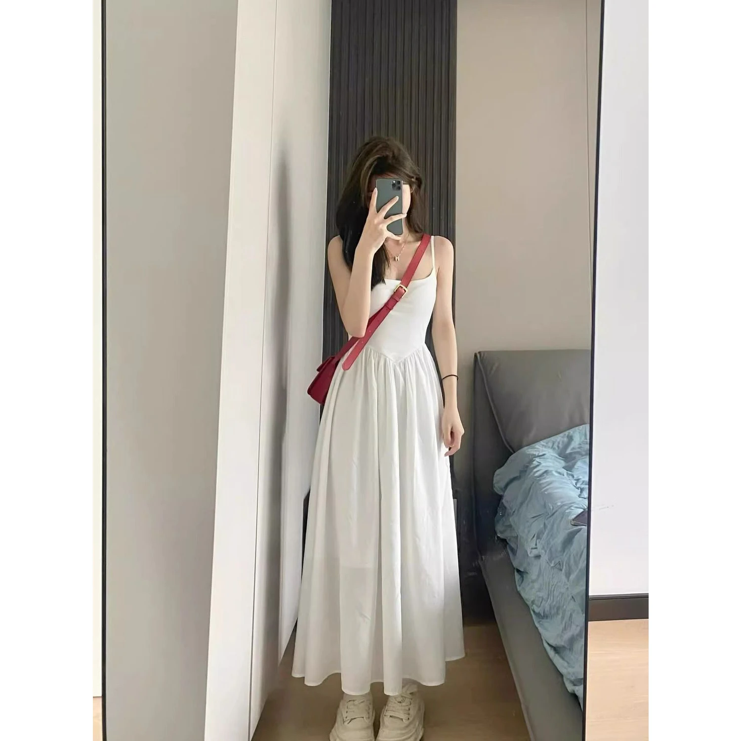 Korean Style Gentle White Strapless Dress Women's Early Spring 2026 New First Love Atmosphere Long Skirt City Walk Dress