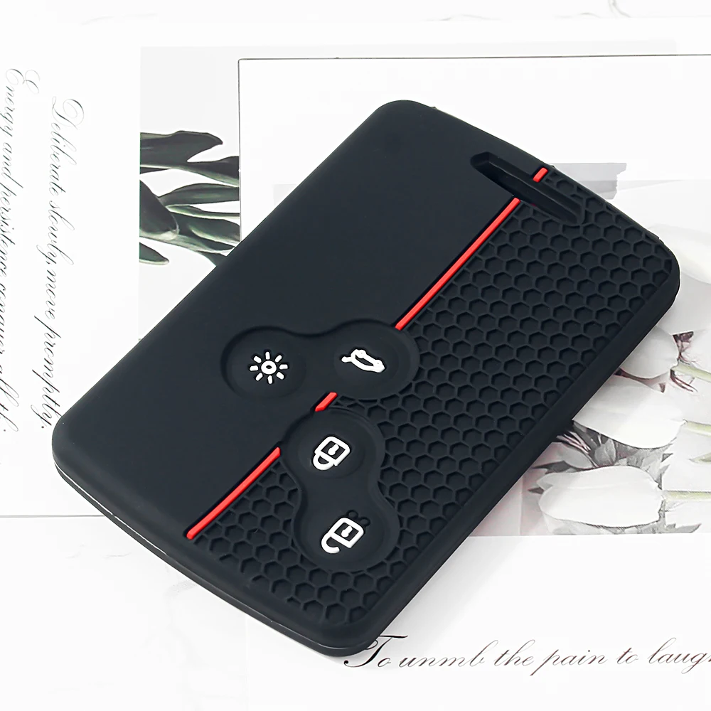KEYYOU Silikon-Autoschlüsselhülle für Renault Megan 3 Laguna Fluence NEMA Clio 4 Captur Zoe, Schlüsselhülle, Fernbedienungsschutz, Schlüsselanhänger – Detail 8