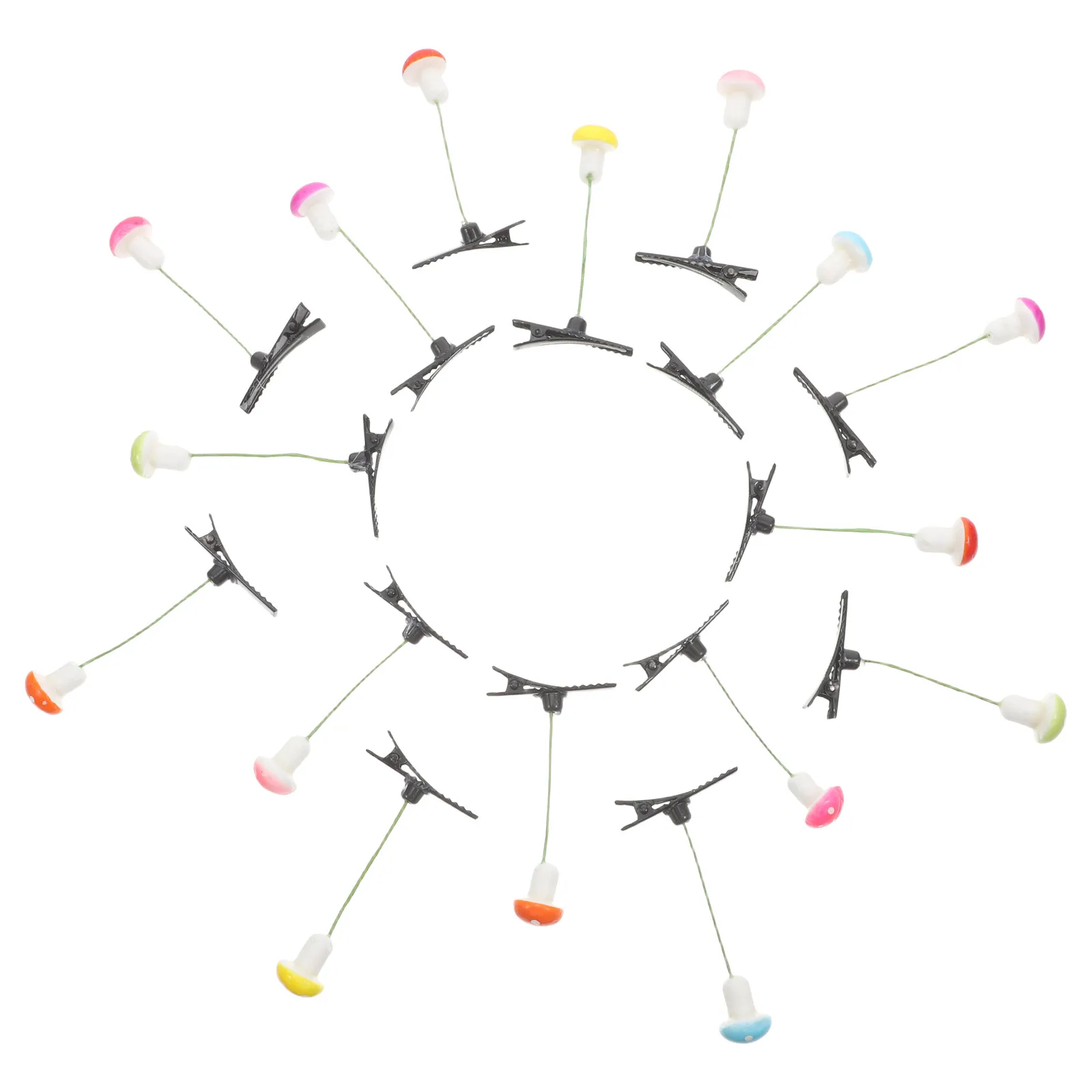 

24pcs Mushroom Hair Clips for Short Hair Styling Cute Mini Barrettes Girls Grass Accessories Charm Fashion Tiny Pin Set