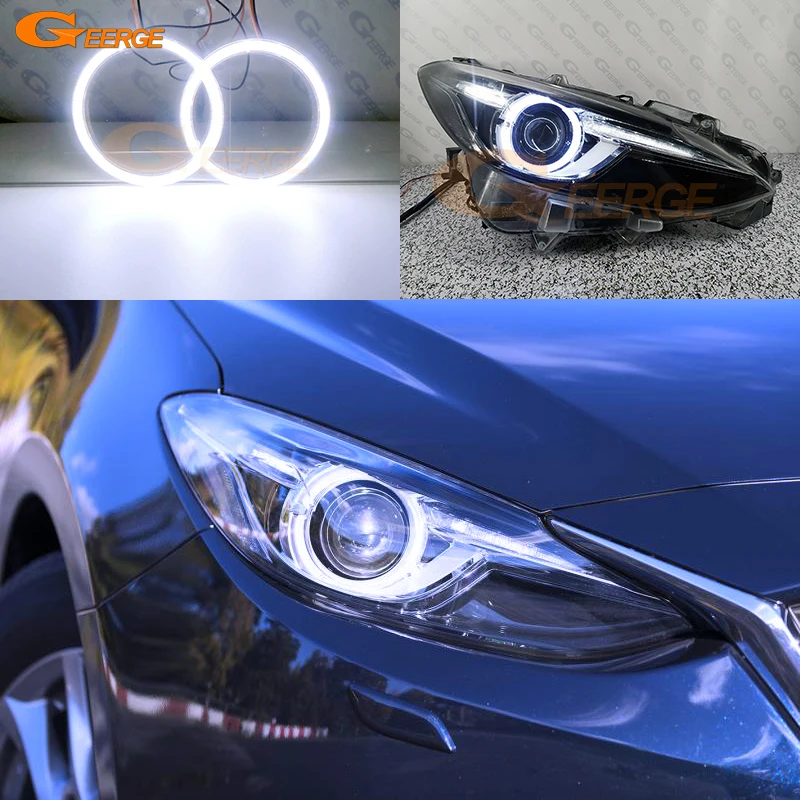 

Geerge для Mazda 3 Mazda3 Axela BM BN 2013 2014 2015 2016 2017 2018 2019 Ультра яркий DRL COB Led Angel Eyes Kit Halo Rings