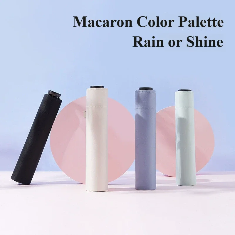 Feather Umbrella Ultra Light Black Rubber Sunscreen Sunshade Sun Umbrellas Triple Fold Rain and Rain Dual Use Pencil Umbrella